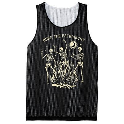 Feminist Skeleton Fun Burn Patriarchy Halloween Rights Mesh Reversible Basketball Jersey Tank