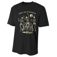 Feminist Skeleton Fun Burn Patriarchy Halloween Rights Performance Sprint T-Shirt