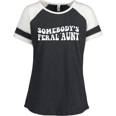 Funny SomebodyS Feral Aunt Groovy Mom MotherS Day Women Enza Ladies Jersey Colorblock Tee