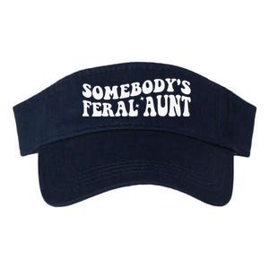 Funny SomebodyS Feral Aunt Groovy Mom MotherS Day Women Valucap Bio-Washed Visor