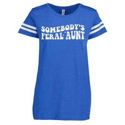 Funny SomebodyS Feral Aunt Groovy Mom MotherS Day Women Enza Ladies Jersey Football T-Shirt