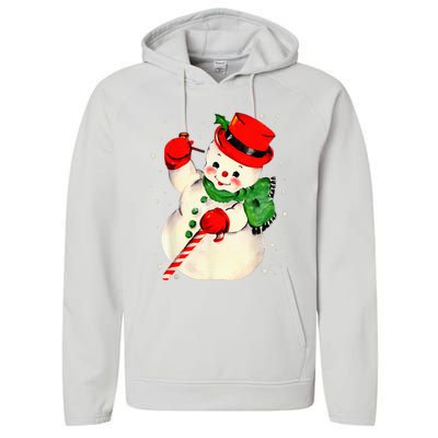 Festive Snowman Family Pajama Set Hilarious Christmas Vintage Performance Fleece Hoodie