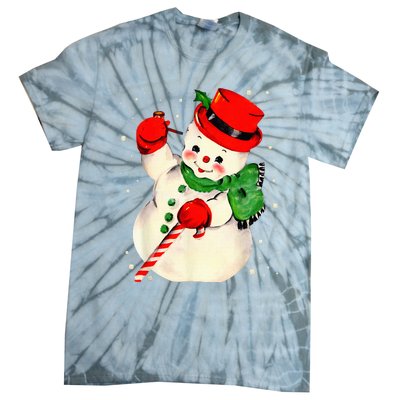 Festive Snowman Family Pajama Set Hilarious Christmas Vintage Tie-Dye T-Shirt