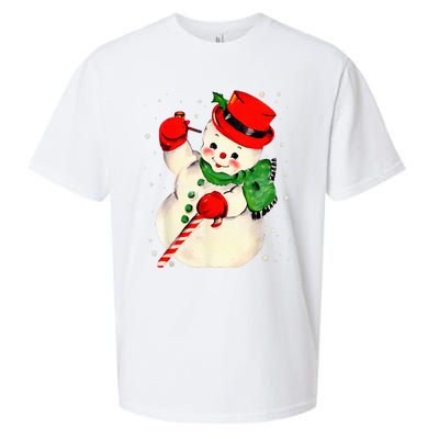 Festive Snowman Family Pajama Set Hilarious Christmas Vintage Sueded Cloud Jersey T-Shirt