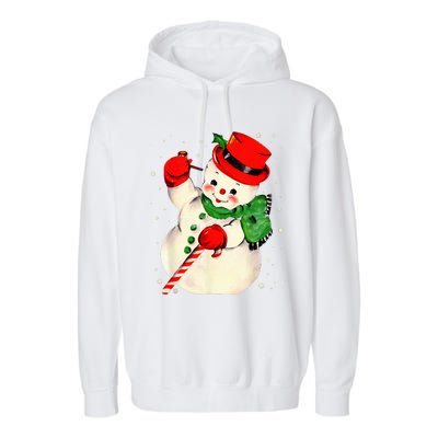 Festive Snowman Family Pajama Set Hilarious Christmas Vintage Garment-Dyed Fleece Hoodie