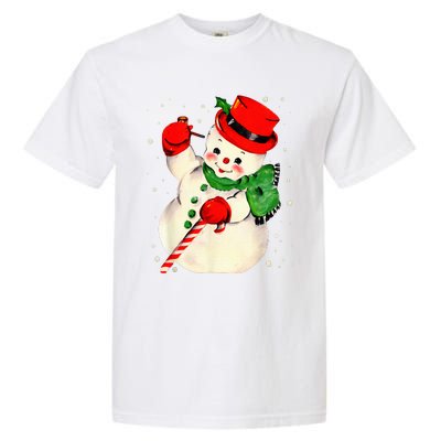 Festive Snowman Family Pajama Set Hilarious Christmas Vintage Garment-Dyed Heavyweight T-Shirt