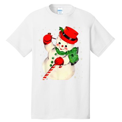 Festive Snowman Family Pajama Set Hilarious Christmas Vintage Tall T-Shirt