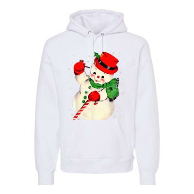 Festive Snowman Family Pajama Set Hilarious Christmas Vintage Premium Hoodie