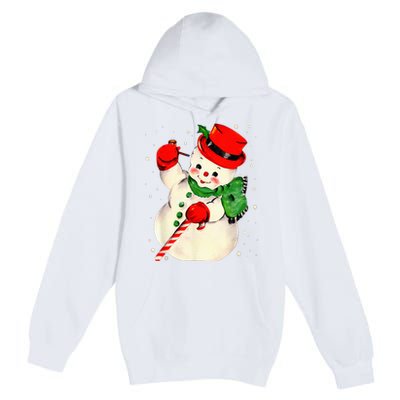 Festive Snowman Family Pajama Set Hilarious Christmas Vintage Premium Pullover Hoodie