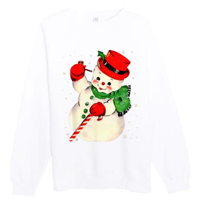 Festive Snowman Family Pajama Set Hilarious Christmas Vintage Premium Crewneck Sweatshirt