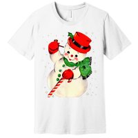 Festive Snowman Family Pajama Set Hilarious Christmas Vintage Premium T-Shirt