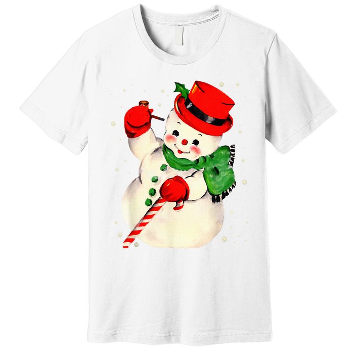 Festive Snowman Family Pajama Set Hilarious Christmas Vintage Premium T-Shirt