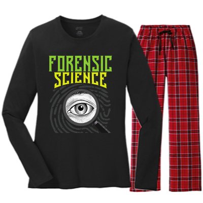 Forensic Science Forensics Forensic Scientist Criminology Women's Long Sleeve Flannel Pajama Set 