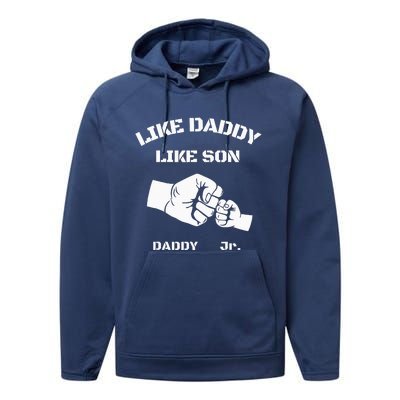 Father Son Fist Bump Matching Father's Day Daddy Dad & Son Performance Fleece Hoodie