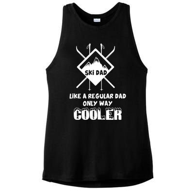 Funny Skiing Father Ski Dad Gift Ladies PosiCharge Tri-Blend Wicking Tank