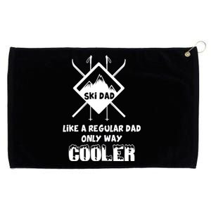 Funny Skiing Father Ski Dad Gift Grommeted Golf Towel