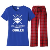 Funny Skiing Father Ski Dad Gift Women's Flannel Pajama Set