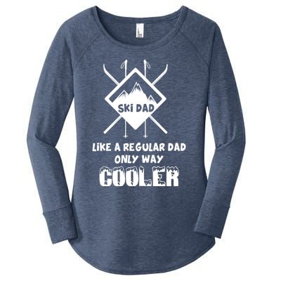 Funny Skiing Father Ski Dad Gift Women's Perfect Tri Tunic Long Sleeve Shirt