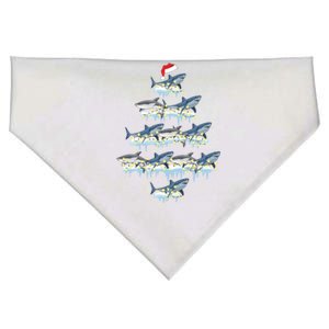 Funny Shark Fish Xmas Lighting Tree Santa Shark Christmas Gift USA-Made Doggie Bandana