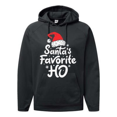 Funny SantaS Favorite Ho Funny Christmas Xmas Santa Hat Performance Fleece Hoodie