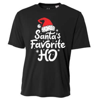 Funny SantaS Favorite Ho Funny Christmas Xmas Santa Hat Cooling Performance Crew T-Shirt