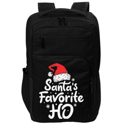 Funny SantaS Favorite Ho Funny Christmas Xmas Santa Hat Impact Tech Backpack