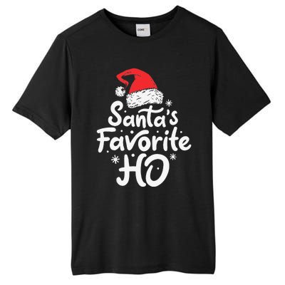 Funny SantaS Favorite Ho Funny Christmas Xmas Santa Hat Tall Fusion ChromaSoft Performance T-Shirt