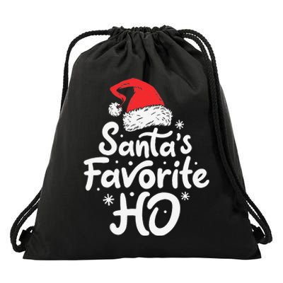 Funny SantaS Favorite Ho Funny Christmas Xmas Santa Hat Drawstring Bag