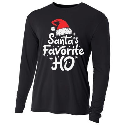 Funny SantaS Favorite Ho Funny Christmas Xmas Santa Hat Cooling Performance Long Sleeve Crew