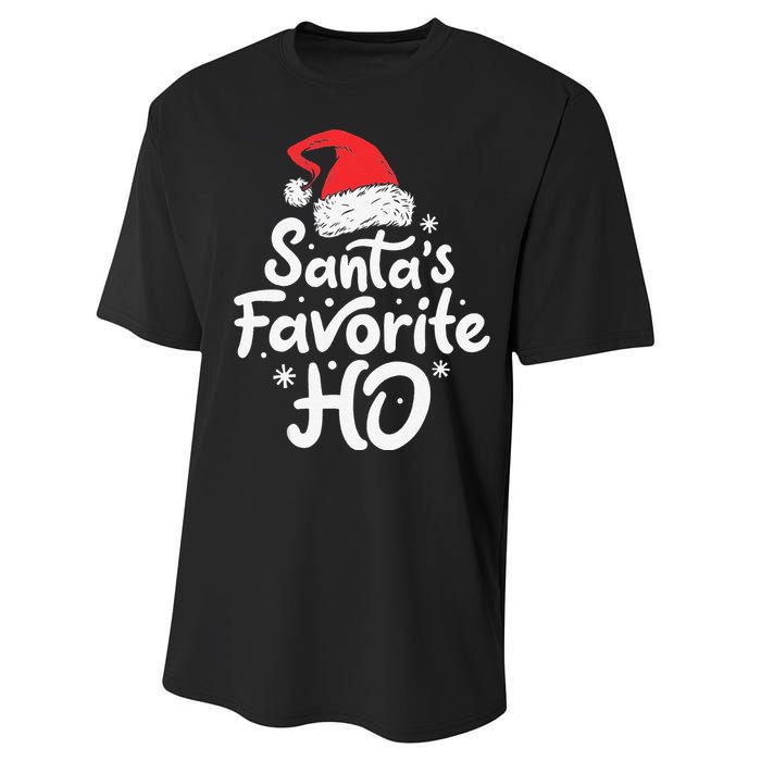 Funny SantaS Favorite Ho Funny Christmas Xmas Santa Hat Performance Sprint T-Shirt