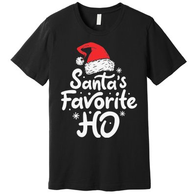 Funny SantaS Favorite Ho Funny Christmas Xmas Santa Hat Premium T-Shirt