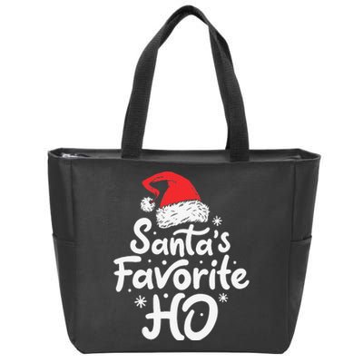 Funny SantaS Favorite Ho Funny Christmas Xmas Santa Hat Zip Tote Bag