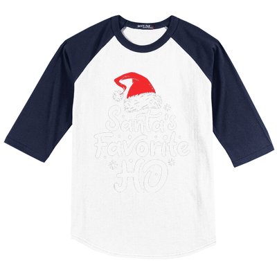 Funny SantaS Favorite Ho Funny Christmas Xmas Santa Hat Baseball Sleeve Shirt