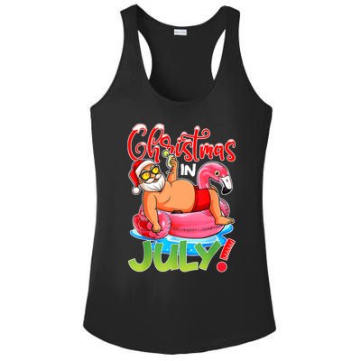 Funny Santa Flamingo Float Christmas In July Summer Vacation Ladies PosiCharge Competitor Racerback Tank