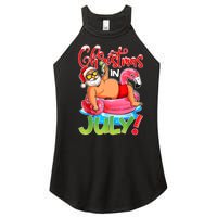 Funny Santa Flamingo Float Christmas In July Summer Vacation Women's Perfect Tri Rocker Tank