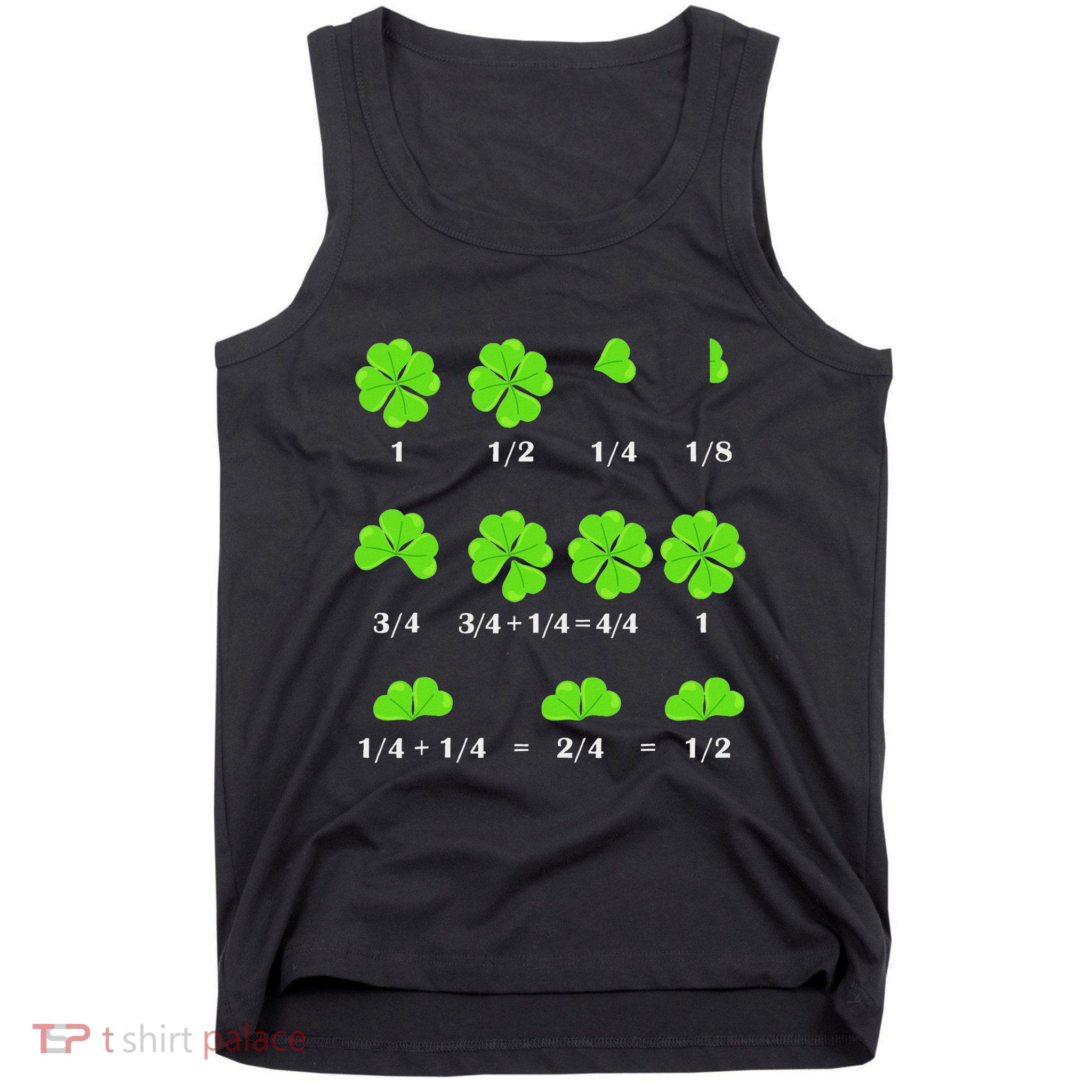 Funny Shamrock Fraction St Patricks Day Math Teacher Student Tank Top