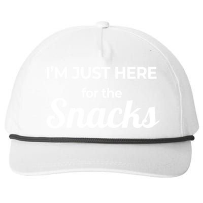 Funny Sarcastic Foodie Gift I'm Just Here For The Snacks Cute Gift Snapback Five-Panel Rope Hat