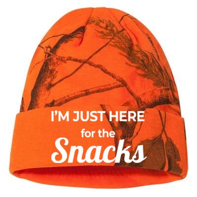 Funny Sarcastic Foodie Gift I'm Just Here For The Snacks Cute Gift Kati Licensed 12" Camo Beanie