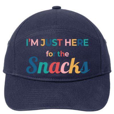 Funny Sarcastic Foodie Gift I'm Just Here For The Snacks Funny Gift 7-Panel Snapback Hat