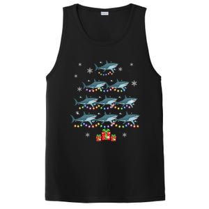 Funny Shark Fish Xmas Lighting Tree Santa Shark Christmas Meaningful Gift PosiCharge Competitor Tank