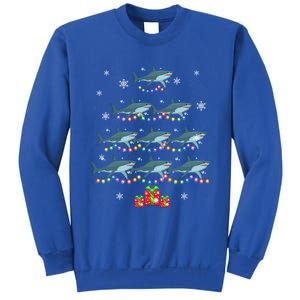 Funny Shark Fish Xmas Lighting Tree Santa Shark Christmas Meaningful Gift Sweatshirt