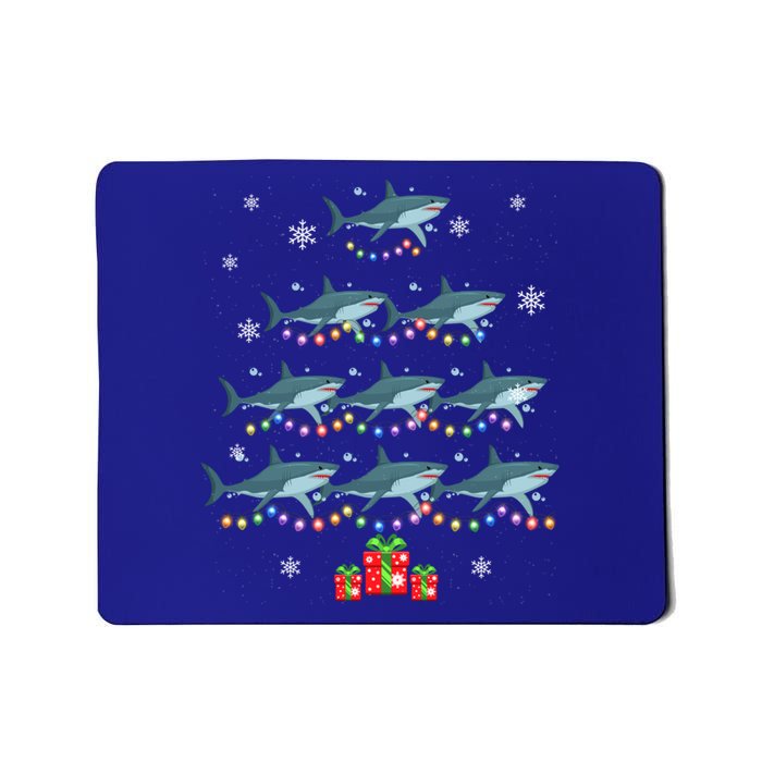 Funny Shark Fish Xmas Lighting Tree Santa Shark Christmas Meaningful Gift Mousepad