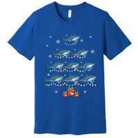 Funny Shark Fish Xmas Lighting Tree Santa Shark Christmas Meaningful Gift Premium T-Shirt