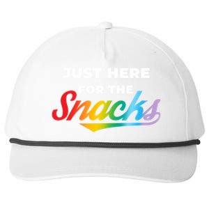 Funny Sarcastic Foodie Gift Just Here For The Snacks Gift Snapback Five-Panel Rope Hat