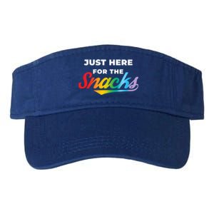 Funny Sarcastic Foodie Gift Just Here For The Snacks Gift Valucap Bio-Washed Visor