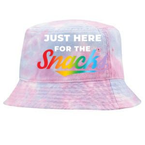 Funny Sarcastic Foodie Gift Just Here For The Snacks Gift Tie-Dyed Bucket Hat