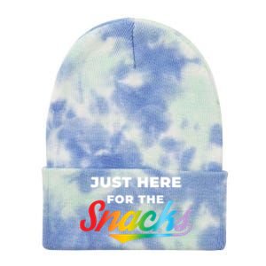 Funny Sarcastic Foodie Gift Just Here For The Snacks Gift Tie Dye 12in Knit Beanie