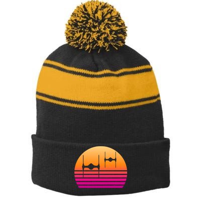 Fighter Sunset Stripe Pom Pom Beanie
