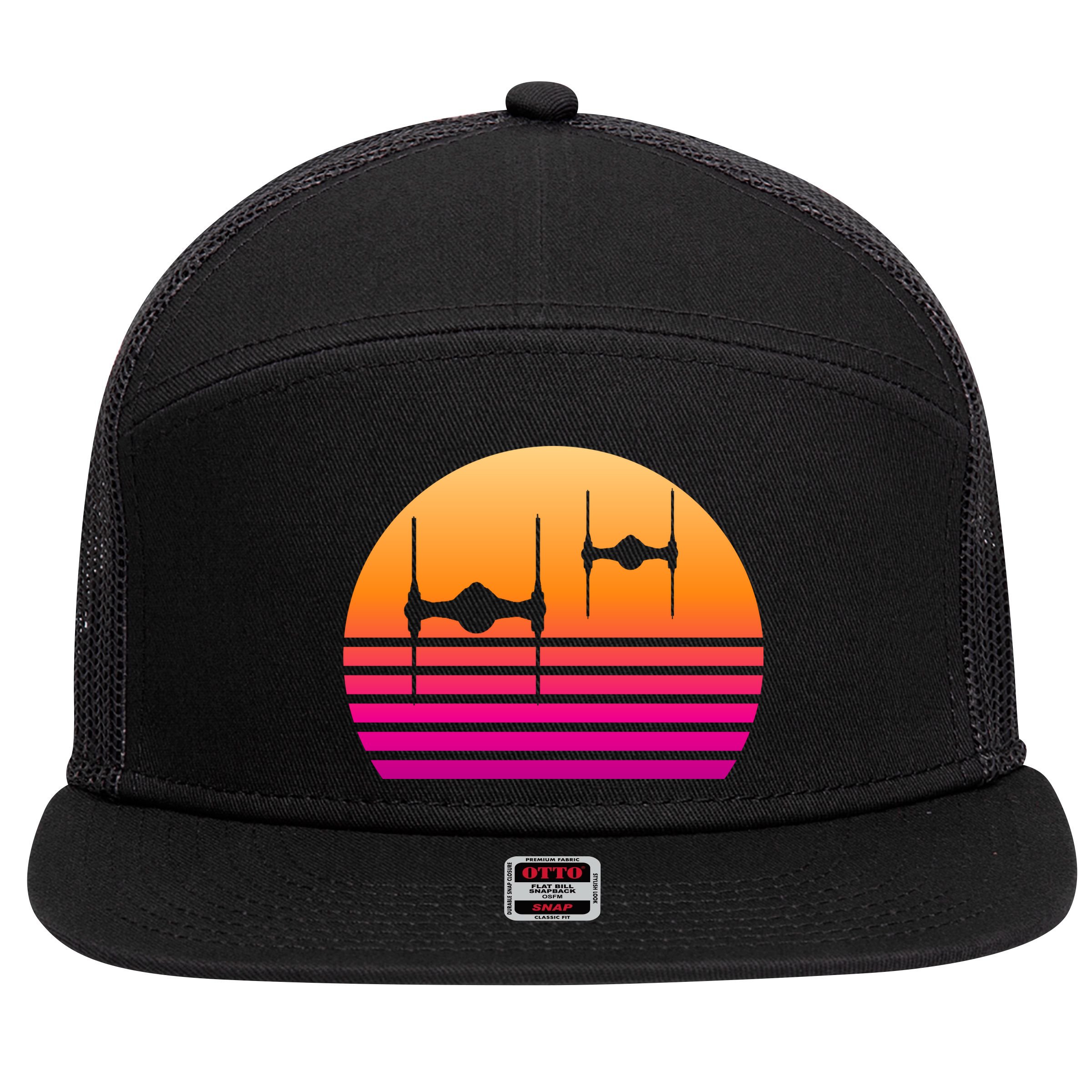 Fighter Sunset 7 Panel Mesh Trucker Snapback Hat