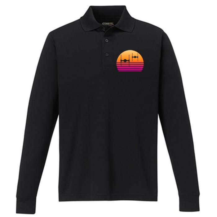 Fighter Sunset Performance Long Sleeve Polo